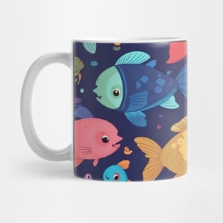 A Seamless Pattern of Adorable Pastel Fish Mug